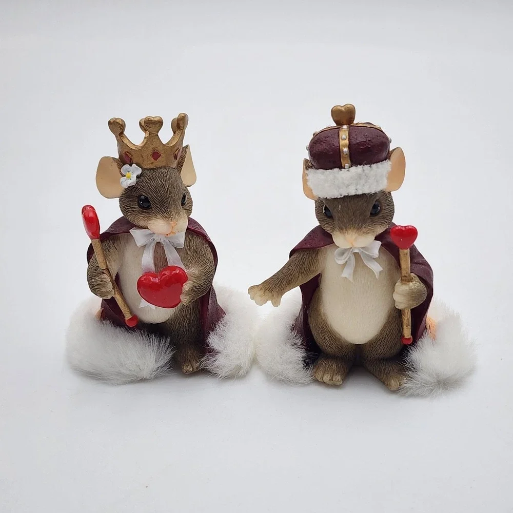 Charming Tails Queen‎ of My Heart 84/114 King of My Heart 84/113 Mice Figurines
